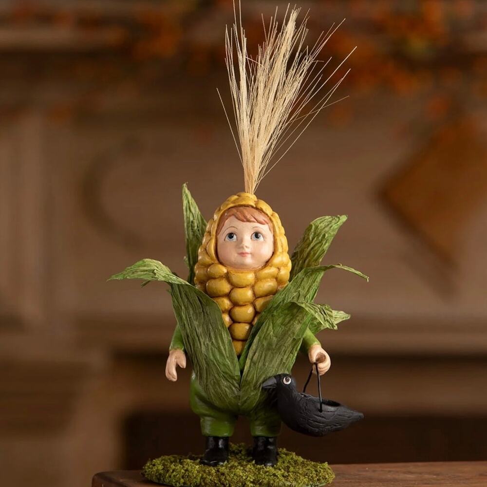 Bethany Lowe Corn Cob Curtis Fall Boy Child Figurine NEW